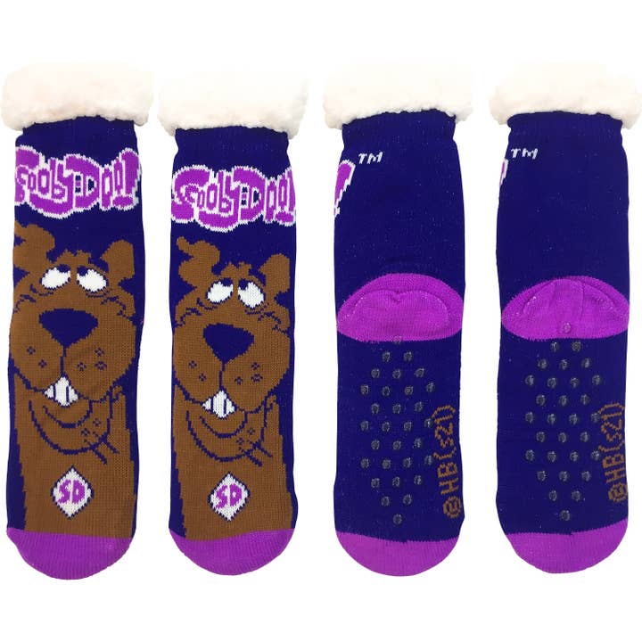 Precious Moments - Wholesale Socks - Unisex - Scooby Doo Purple Themed Sherpa Socks