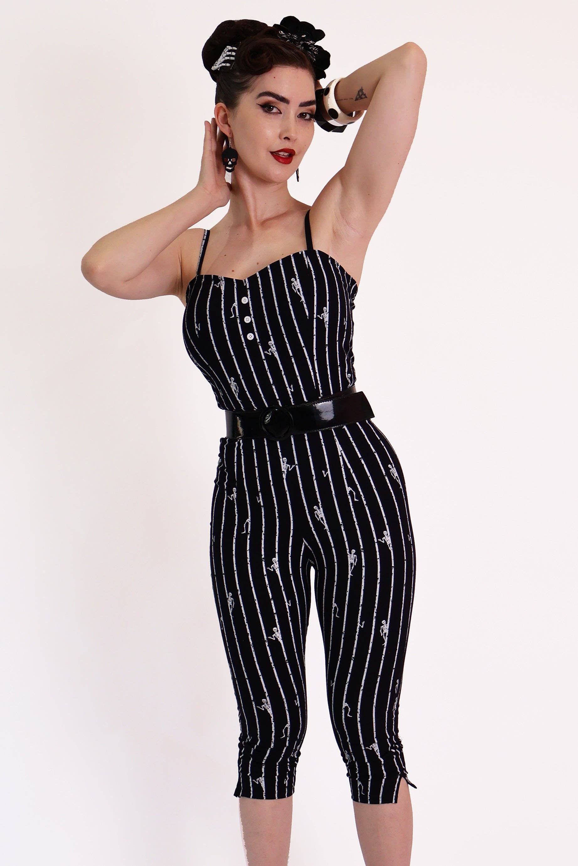 BONSAI KITTEN - Wholesale Jumpsuit – Women's - Skeleton Stripe Jumpsuit5