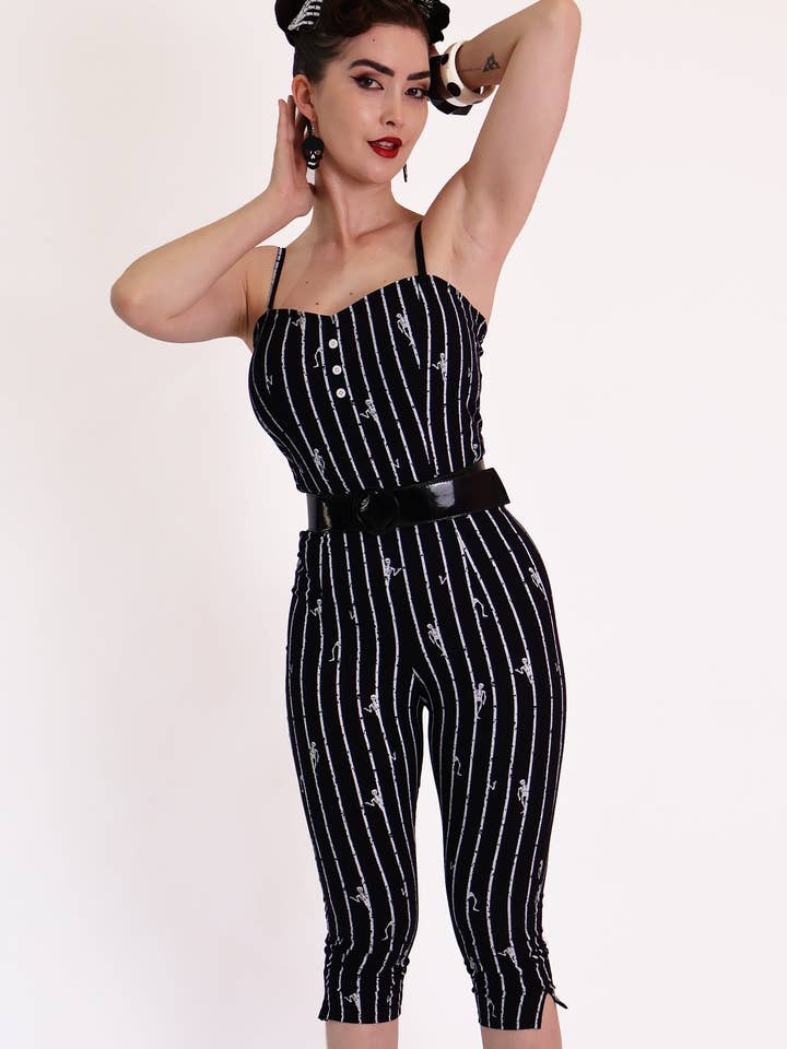 BONSAI KITTEN - Wholesale Jumpsuit – Women's - Skeleton Stripe Jumpsuit5
