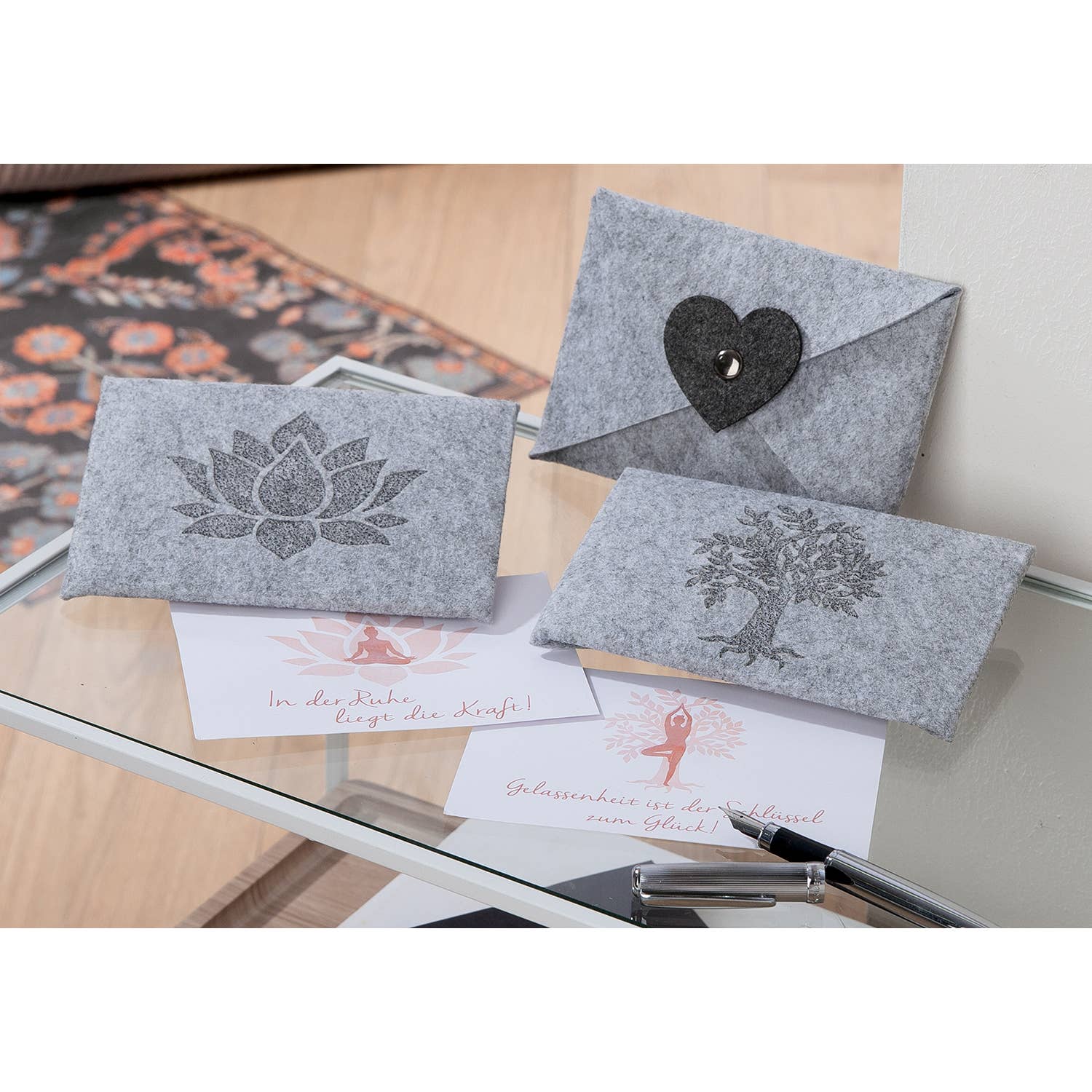 gris Enveloppe cadeau Namaste rectangulaire, lot de 2, h.11 cm en vente sur Faire1