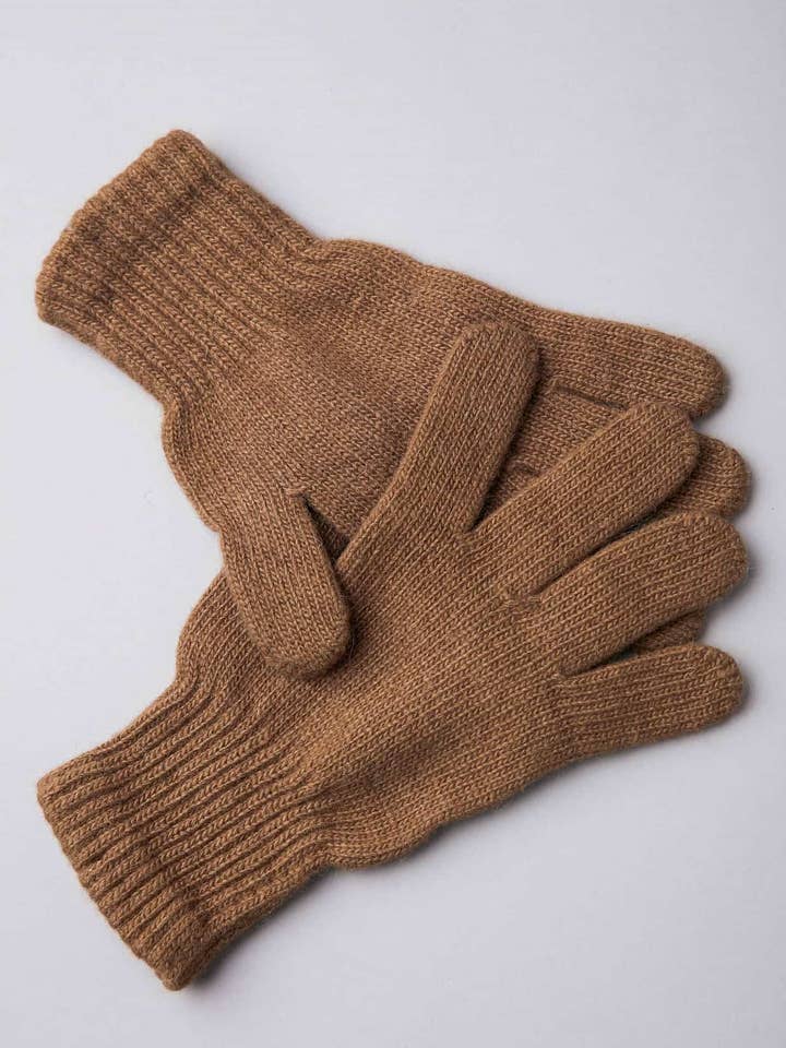 Brown Camel Wool Adult’s Gloves for wholesale by Mongulai