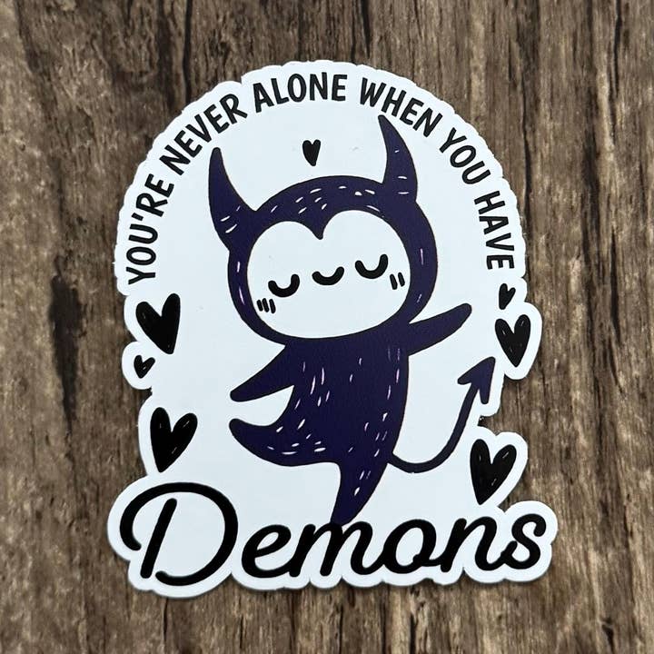 Démon mignon, jamais seul, guérison, autocollants gothiques pour ordinateur portable pour la vente par S&Y Brand Paper co.