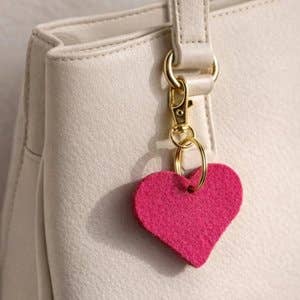 Scandinavian Hearts - Wholesale Purse/Bag Accessory - Women's - Felt Heart Purse Charm Minimalist Ksychain1