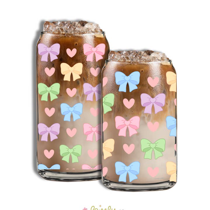 Pastel Bows - Can Glass for wholesale by Lovely Avenue