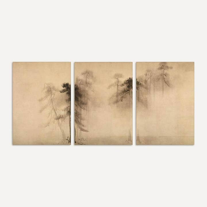 Modern Antique Prints - Vendita all'ingrosso Stampa artistica - Wabi-Sabi Trittico – Stampe d'Arte di Pini Giapponesi
