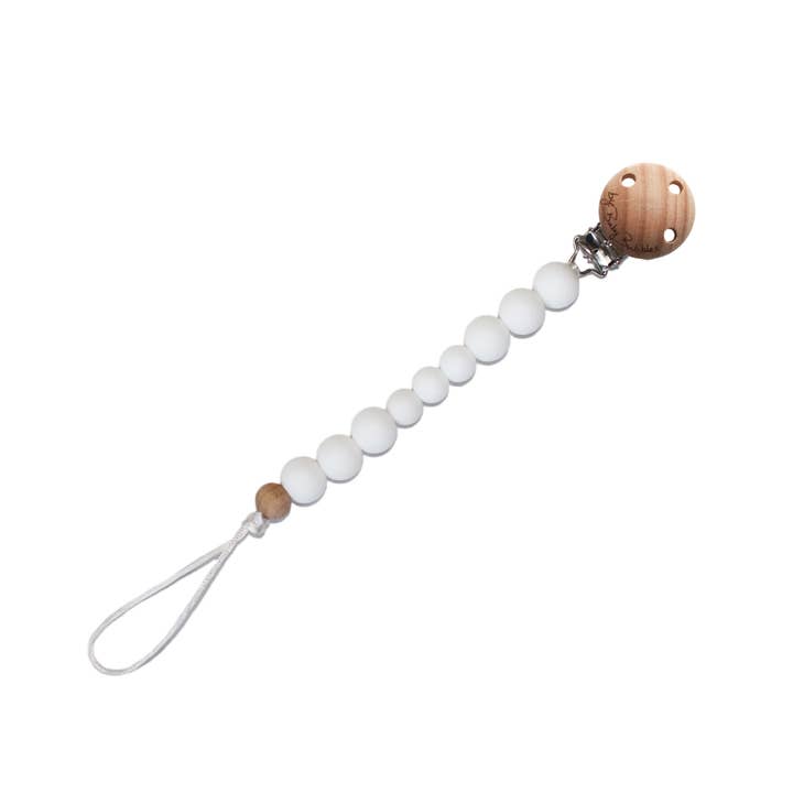 Attache-tétine Simple Snow pour la vente par byBabyBubbles