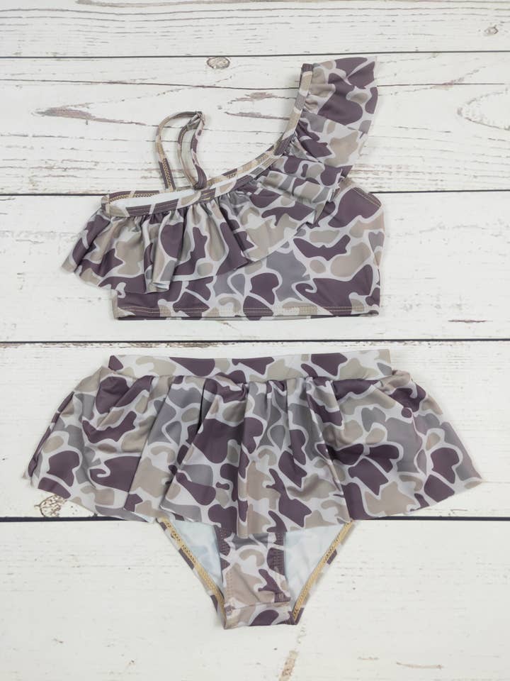 Camouflage Two Piece Girls Summer Swimwear for wholesale by sassy kids palace