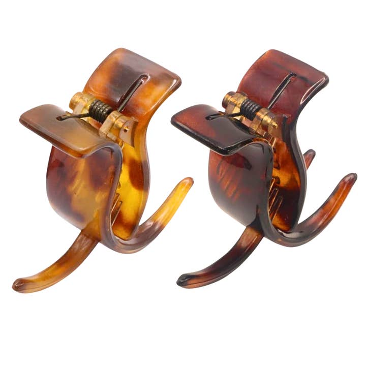 Parcelona, artigli per capelli da donna, in celluloide, stile pesce, piccoli, a 3 denti (2 pezzi) per la vendita all'ingrosso da parte di Parcelona