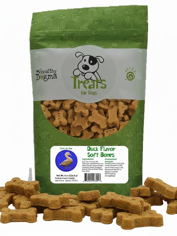 Os à mâcher tendres saveur canard 8 oz pour la vente par Healthy Dogma