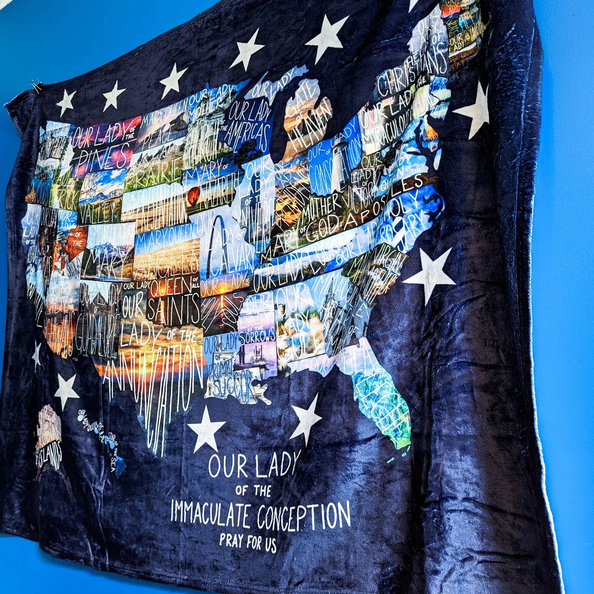 worthy of Agape - Wholesale Throw Blanket - Mary States of America Blanket1