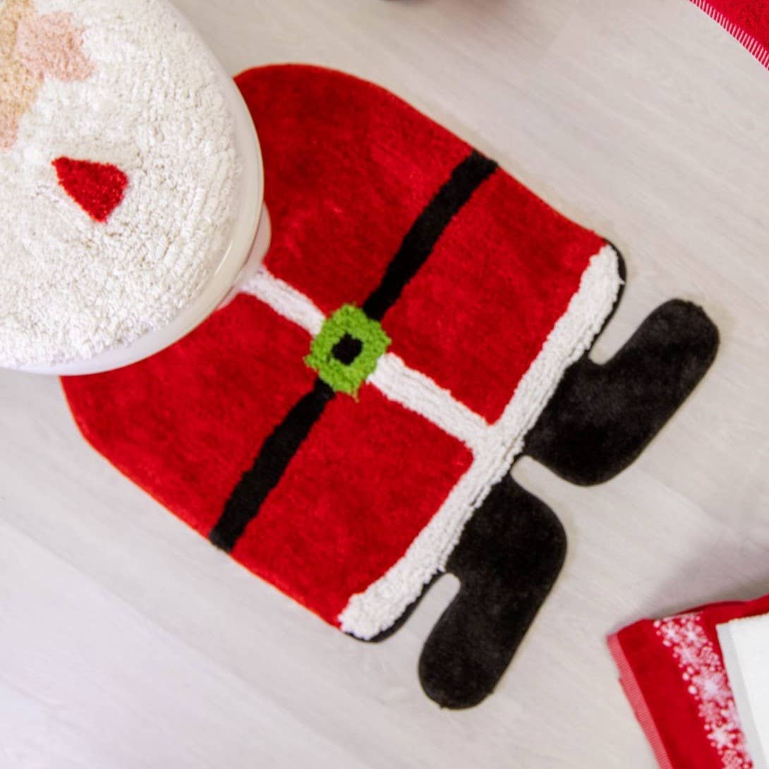 Allure Bath Fashions - Wholesale Badmat - Kerstman 2-delige Toiletbril- en Sokkelset, Grappige Kerstmis6