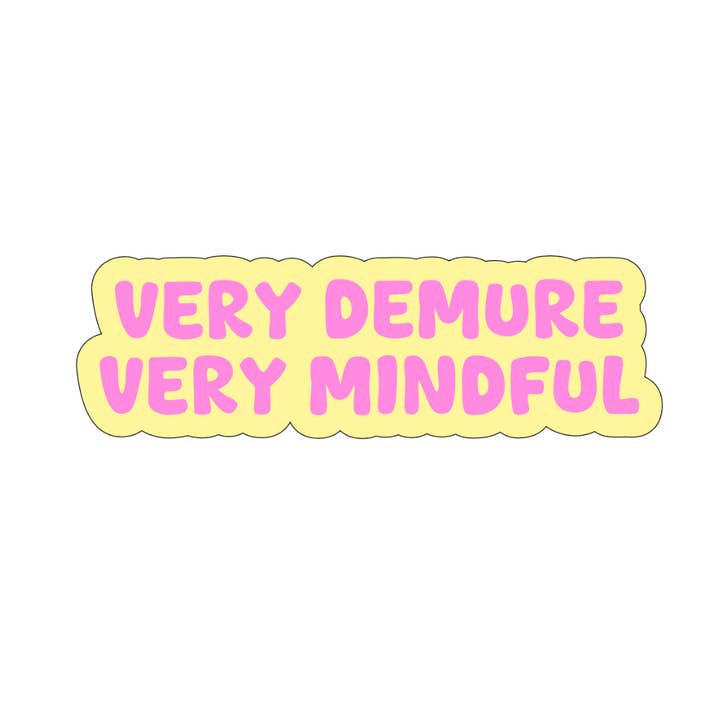 Very demure yellow sticker for wholesale by Girl Haus