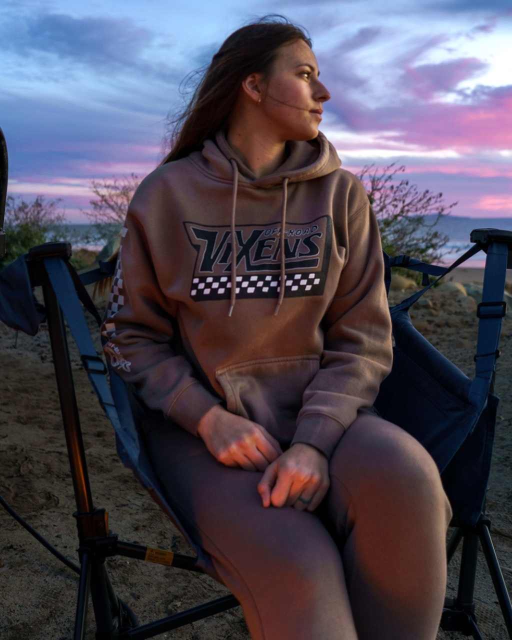 Off Road Vixens Clothing Co. - Wholesale Hoodie - Women's - Off the Wall Heavy Weight Hoodie - Brown7