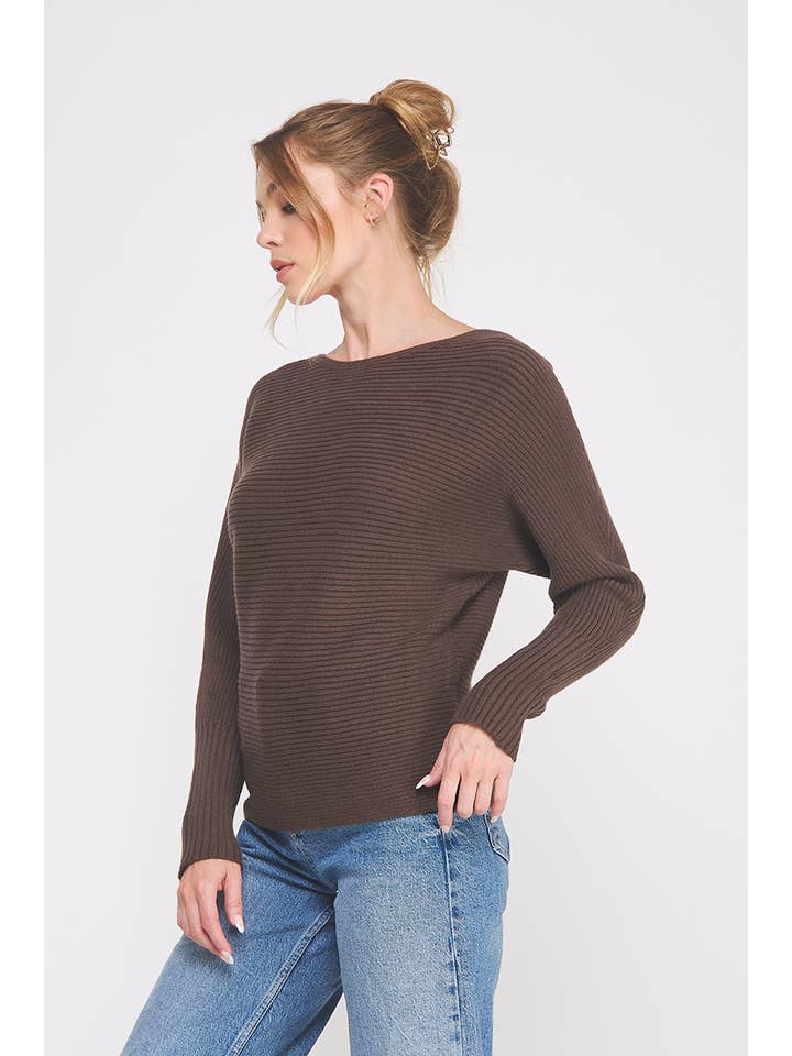 Allie Rose - Wholesale Knit Sweater - Women's - Soft Ribbed Fine Gauge Pullover Dolman1