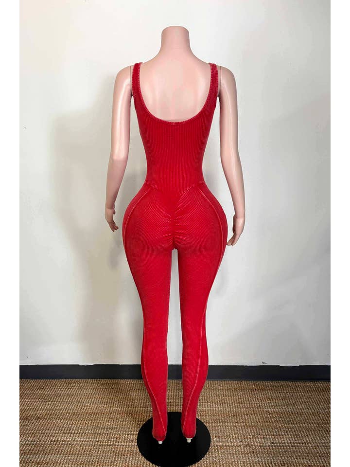 Dalia Studio - Wholesale Jumpsuit - Women's - MINERAL WASH SLEEVELESS LOW BACK CONTOUR JUMPSUIT5