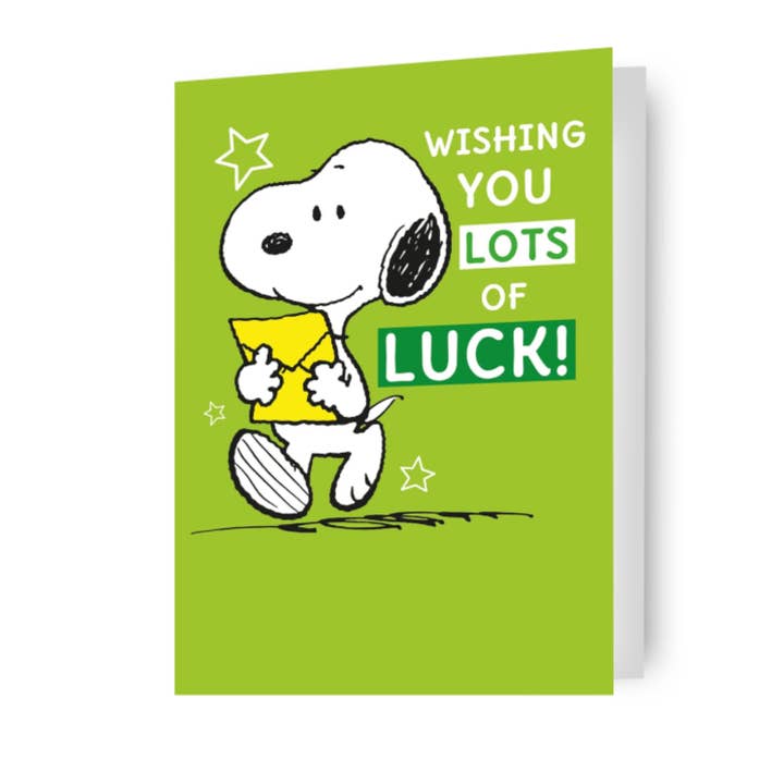 Peanuts Snoopy Good Luck Card for wholesale by Danilo Promotions Ltd