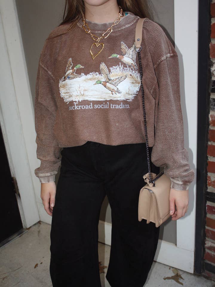 Flying Ducks Corded Sweatshirt for wholesale by Backroad social trade co