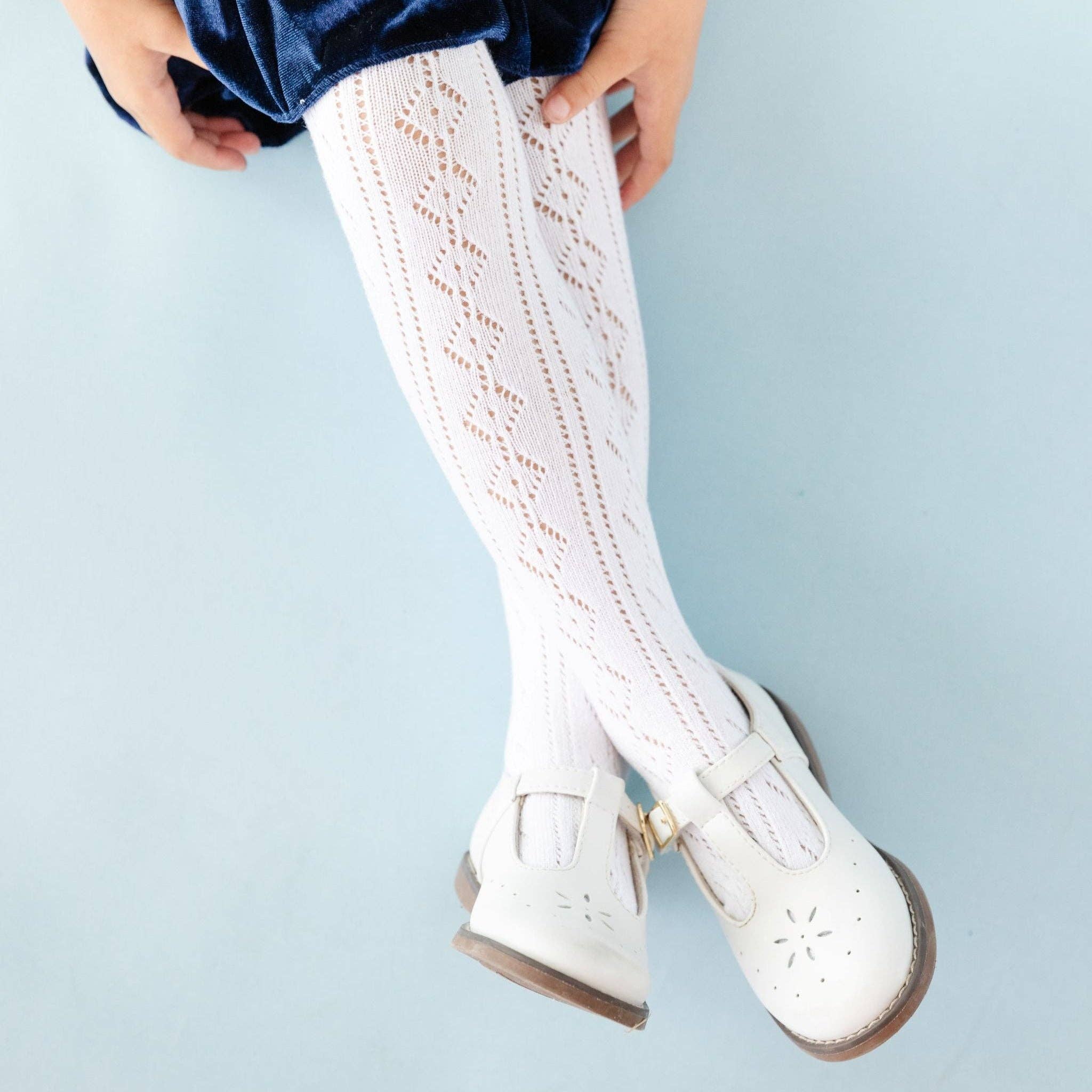 Little Stocking Co. - Vendita all'ingrosso Collant - Bambini - Collant Fancy Knit - Bianco3