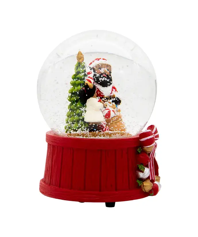 Kurt S. Adler, Inc. - Wholesale Snow Globe - Musical Wind-Up African American Santa Water Globe3
