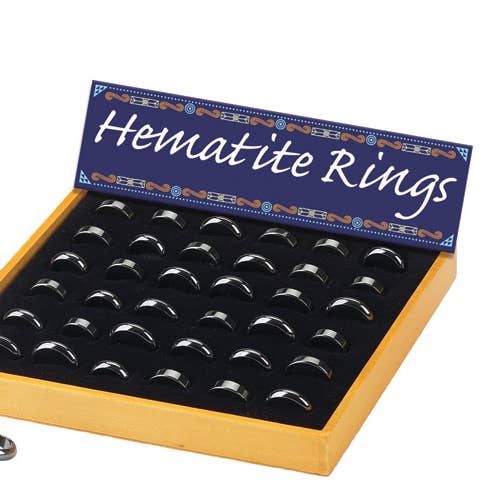 6mm Hematite Ring - Round for wholesale by Benjamin International