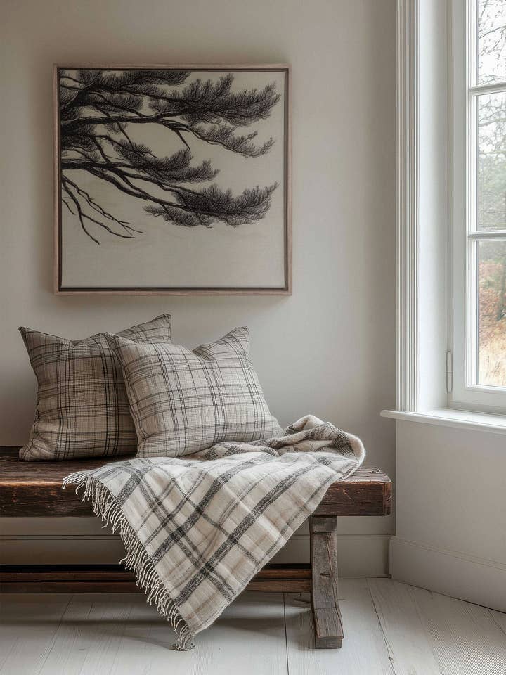 WINDSWEPT PINES, oeuvre sur toile imprimée pour la vente par Oleka Canvas