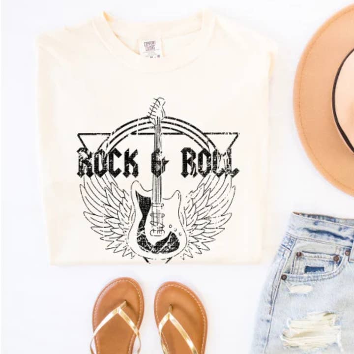 Ashton Grove Ltd Co - Wholesale Screen printed t-shirt – unisex - Rock And Roll Vintage Music Guitar Tee or Sweatshirt1