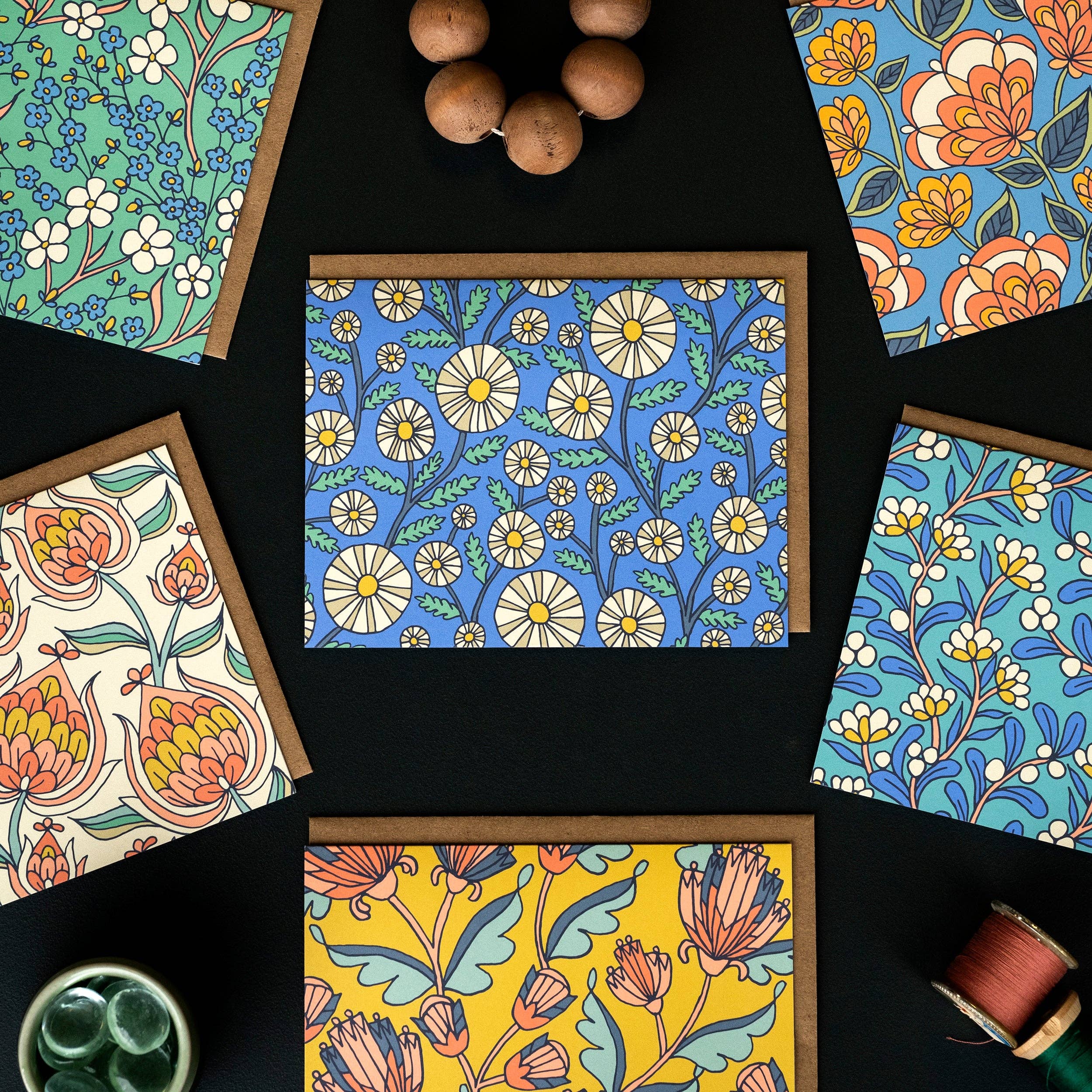 Little Things Studio – Cartão de saudação diária por atacado – 6 Cartões de Saudação - Florais1