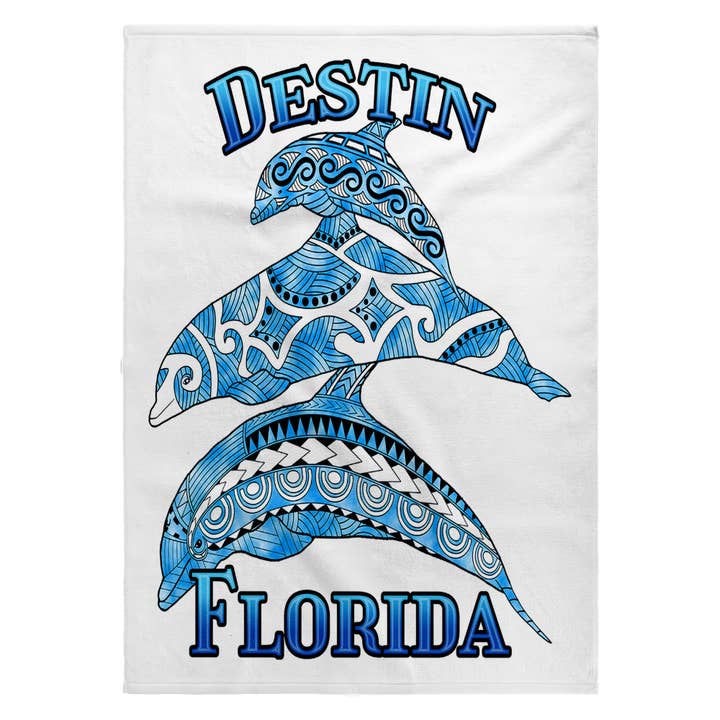 3dRose - Wholesale Bath Towel - 3dRose, Tribal dolphins for your vacation to Destin Florida., Towel