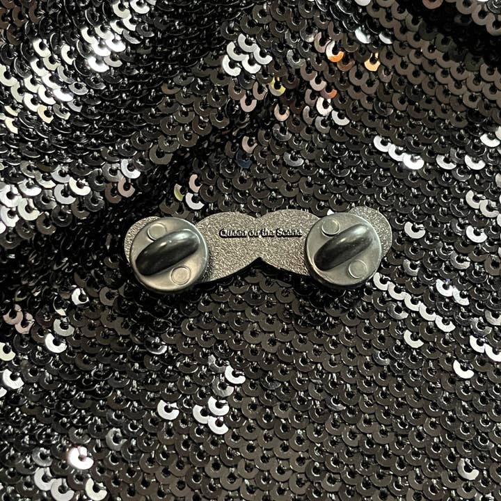 Queen On The Scene - Wholesale Brooch - Pink Glitter Mustache Enamel Pin1