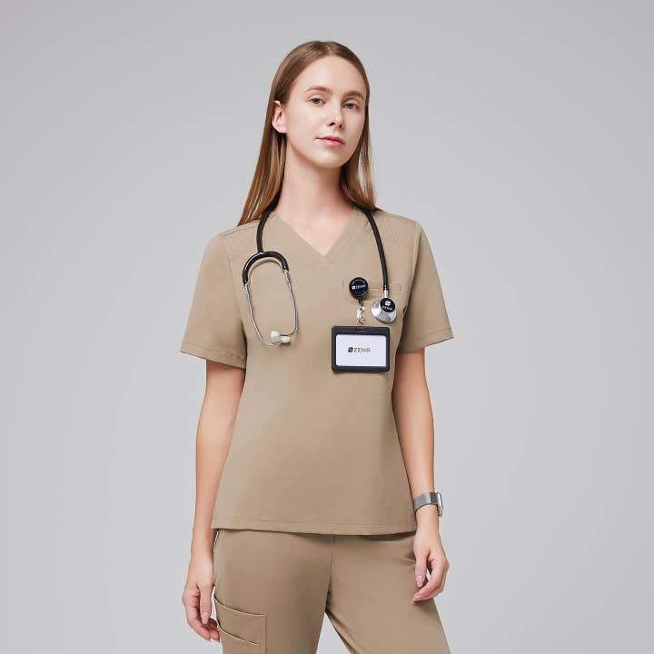 Zenir | W-Pleated Shoulder Scrub Top for wholesale by ZENIR