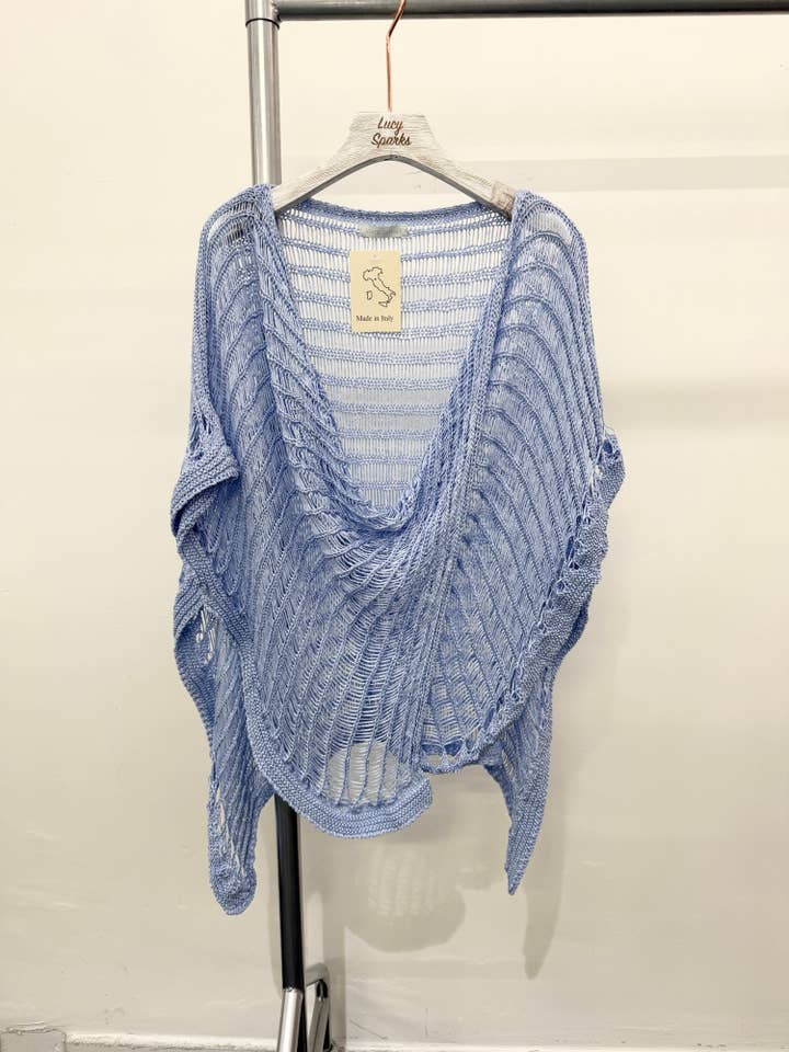 Lucy Sparks - Wholesale Knit Top - Women's - PURE COTTON CROTCHET CROSS OVER TOP