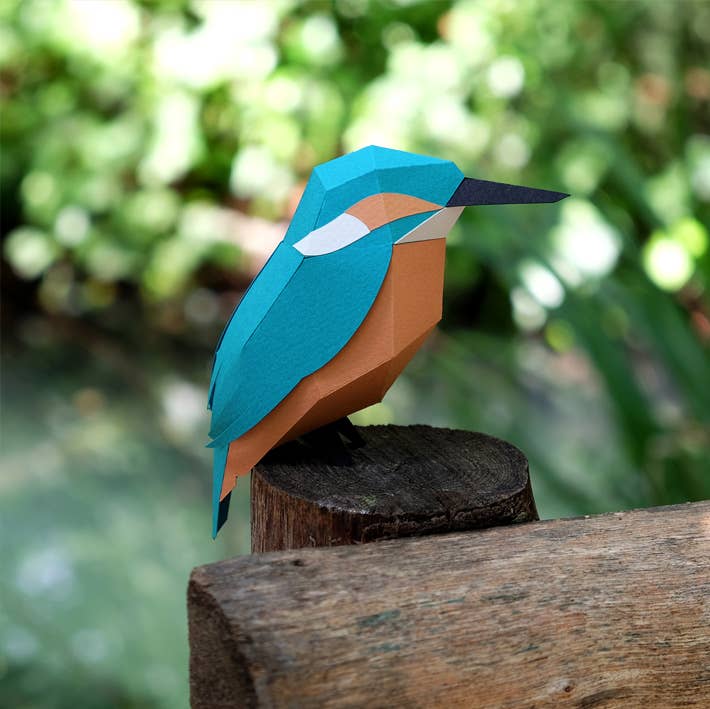 PLEGO - Vente Kit de bricolage - ALCEDO ATTHIS - oiseau en papier3