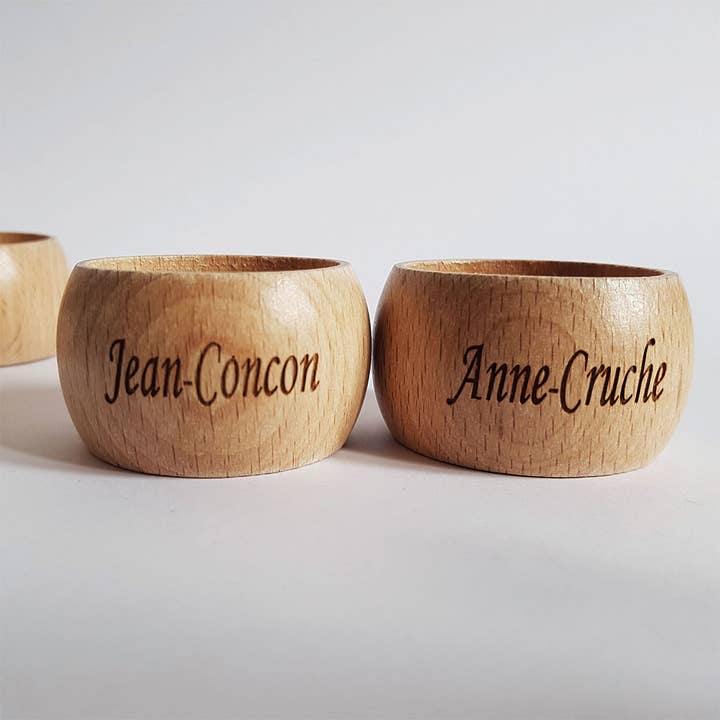 Jean-Concon and Anne-Cruche napkin ring craft for wholesale by Ranafout