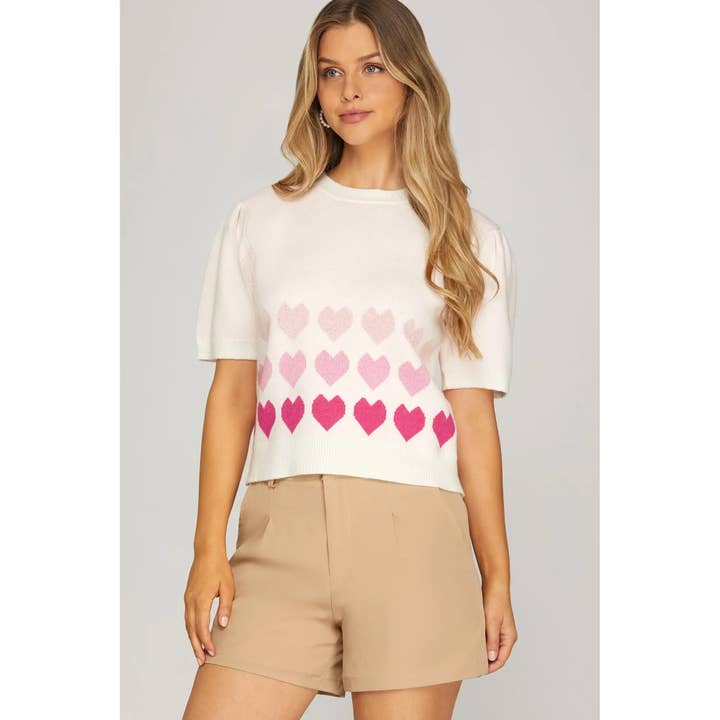 TOP DE CAMISOLA COM PADRÃO DE CORAÇÃO por atacado de STYLE USA