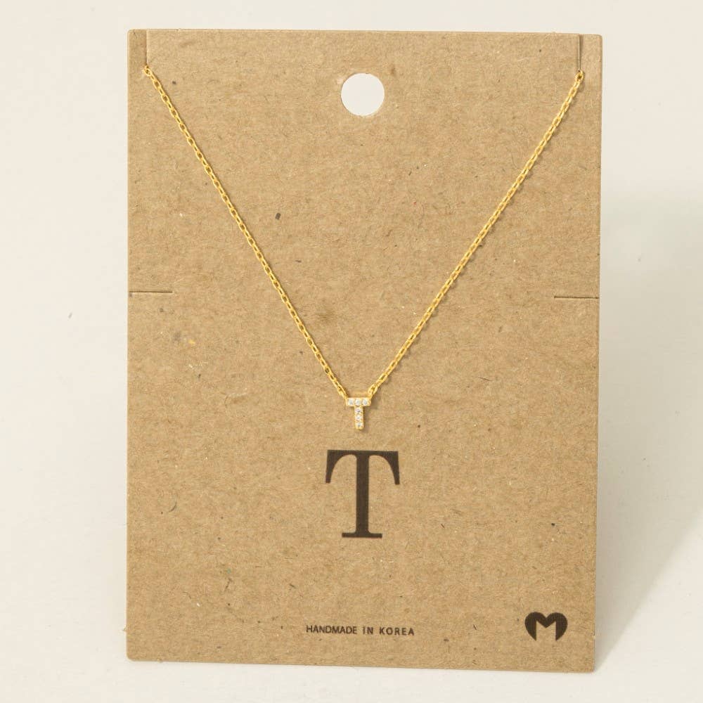 Fame Accessories - Vendita all'ingrosso Collana con ciondolo/pendaglio - Mini collana iniziale con strass42