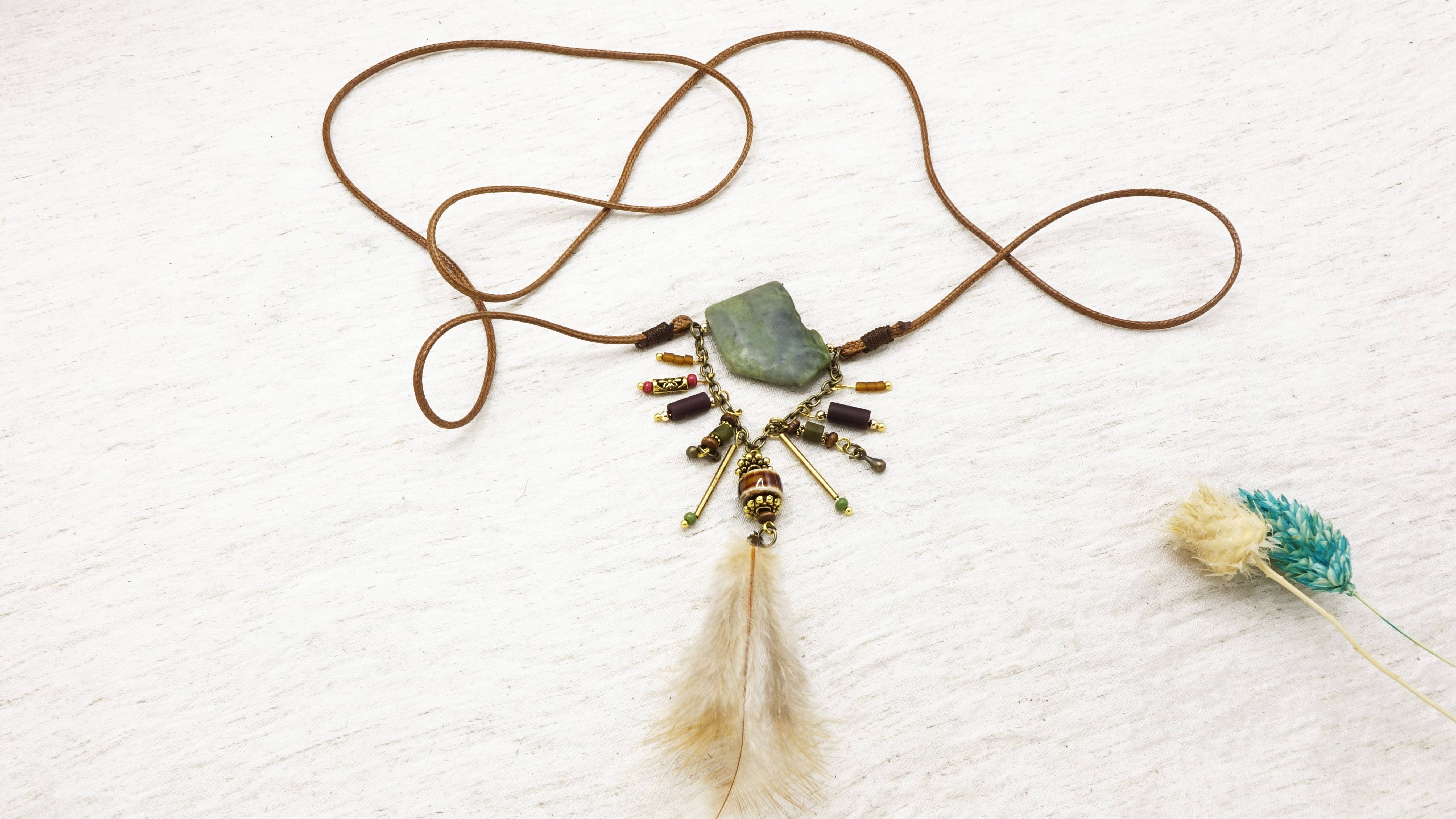 Verna Artisan Works – wholesale Pendant/charm necklace – Boho Long Varisite Stone Necklace3