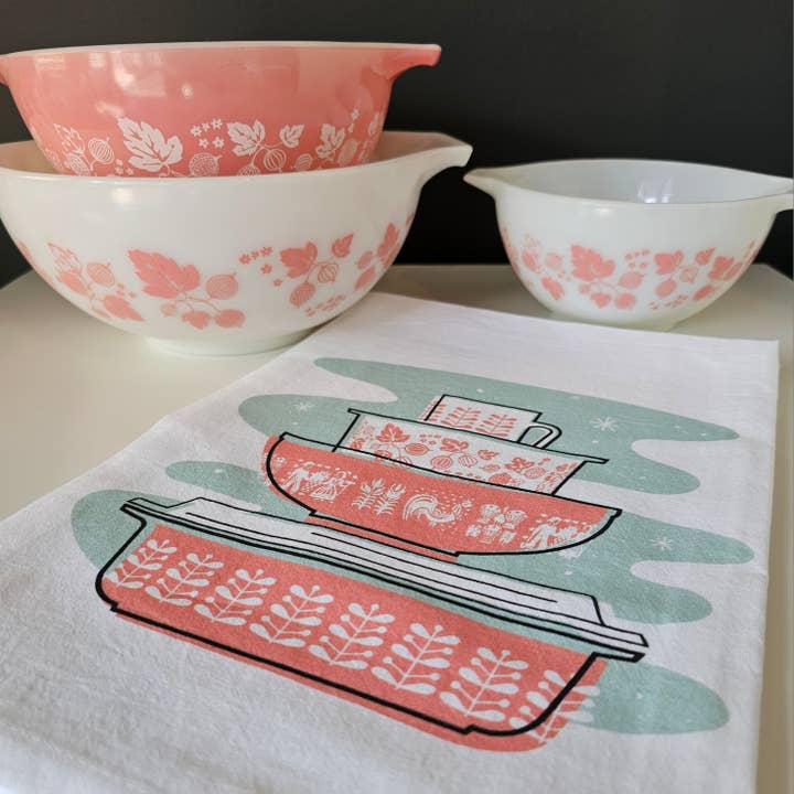 JoRetro - Vente Torchons - Torchon en pyrex - Stems Bowl Stack