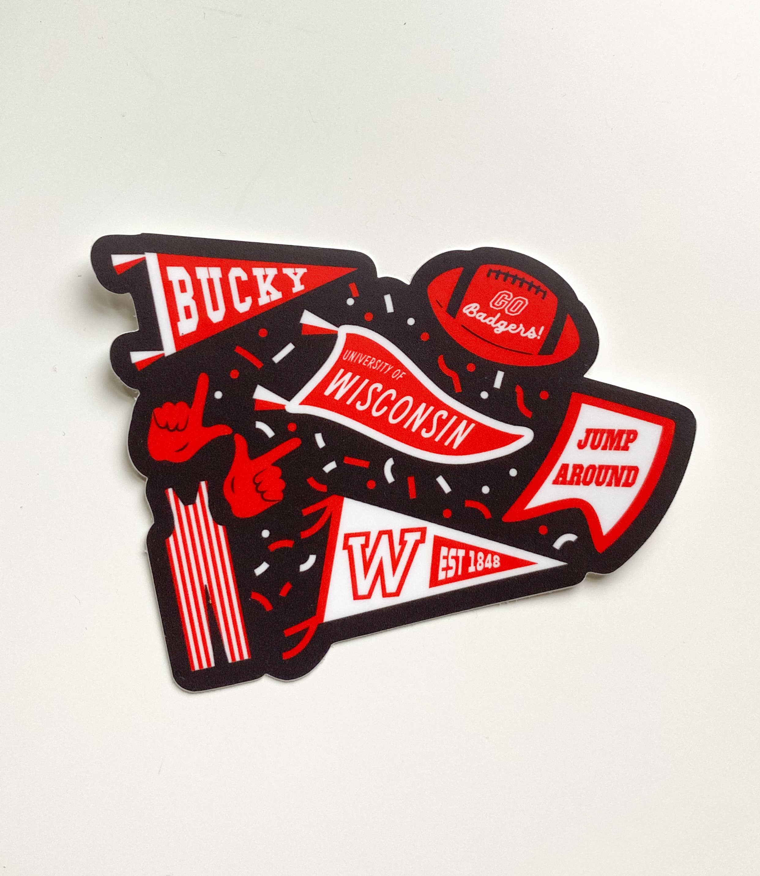 Bottlebrush Graphics - Vendita all'ingrosso Adesivo - Adesivo Vintage Gagliardetto Madison Wisconsin UWM1