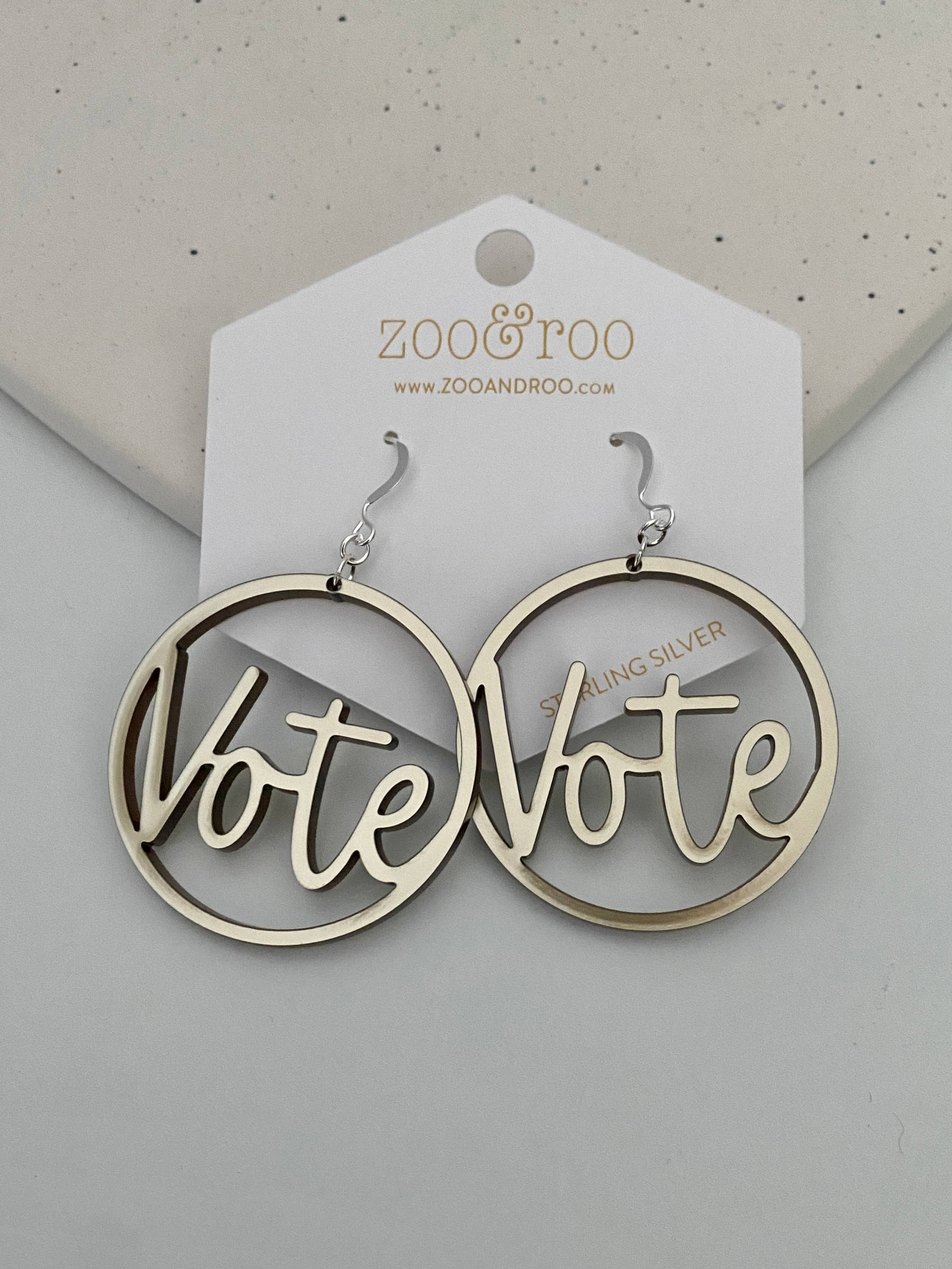 zoo&roo - Wholesale Dangle Earrings - VOTE Acrylic Earrings | Handmade Patriotic Jewelry3