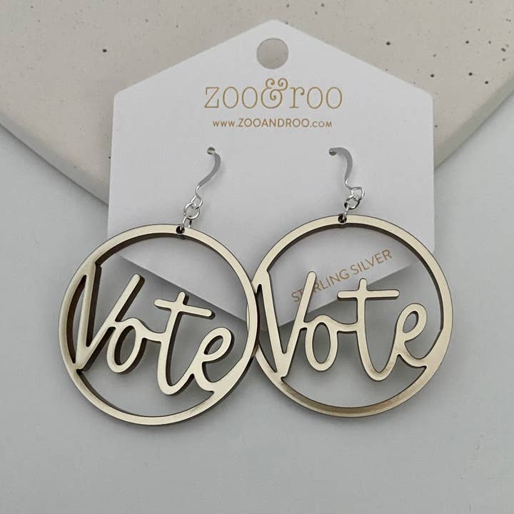zoo&roo - Wholesale Dangle Earrings - VOTE Acrylic Earrings | Handmade Patriotic Jewelry3