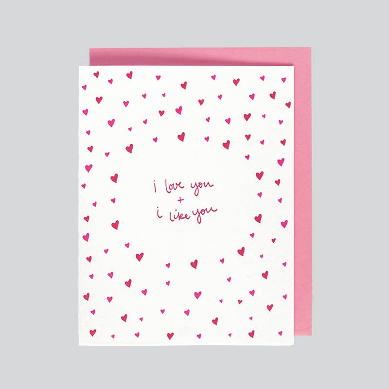 folio press & paperie - Wholesale Love Card - I Love You And I Like You Card