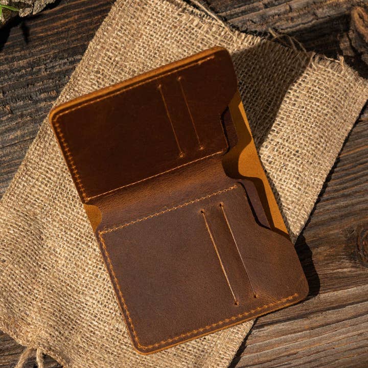American Leather Goods - Wholesale Wallet - Men's - Genuine Leather Bifold Wallet, Handmade Wallet for Men