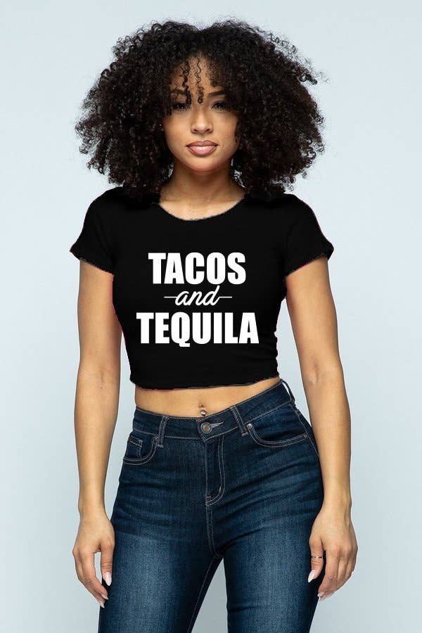 Lime All the Time – T-shirt estampada - Mulher por atacado – Crop Top de Impressão Gráfica Tacos e Tequila0