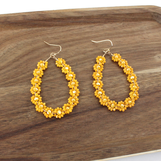 Pretty Persuasions - Wholesale Dangle Earrings - E24098 Beaded Flower Dangle Earrings8