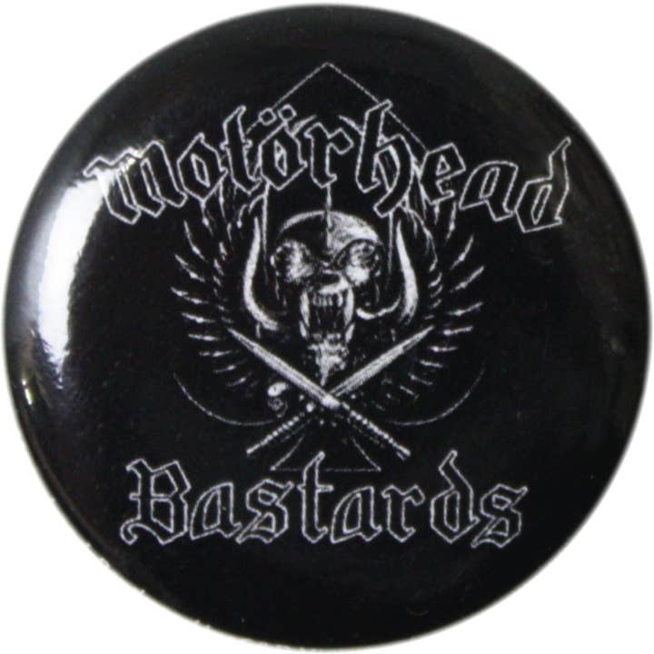 Pin-on Button - 1.25 Inch - Motorhead - "Bastards" for wholesale by Square Deal Recordings & Supplies