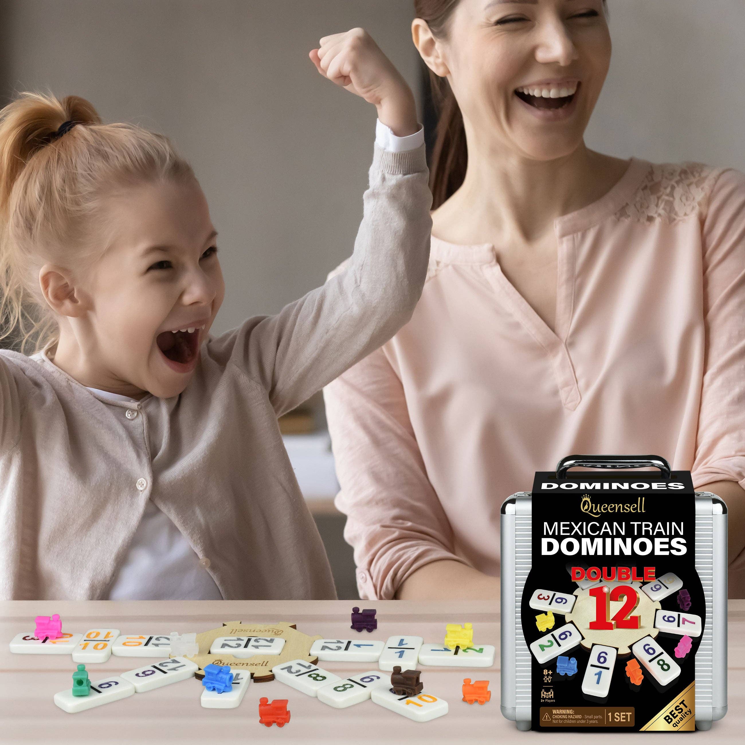 Queensell - Wholesale Board Game - Mexican Train Dominoes Game Double 12 with Numbers7