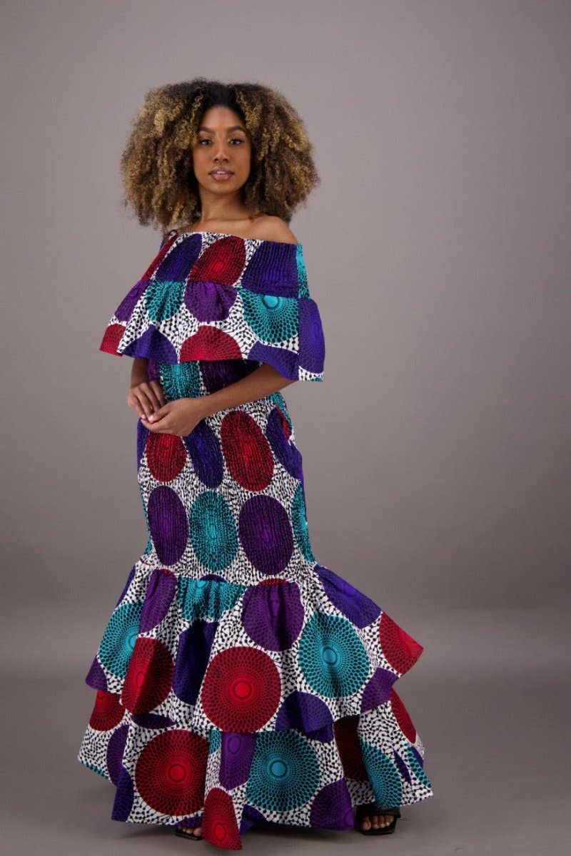  African Print Mermaid Dress AD-2289-267 for wholesale on Faire1