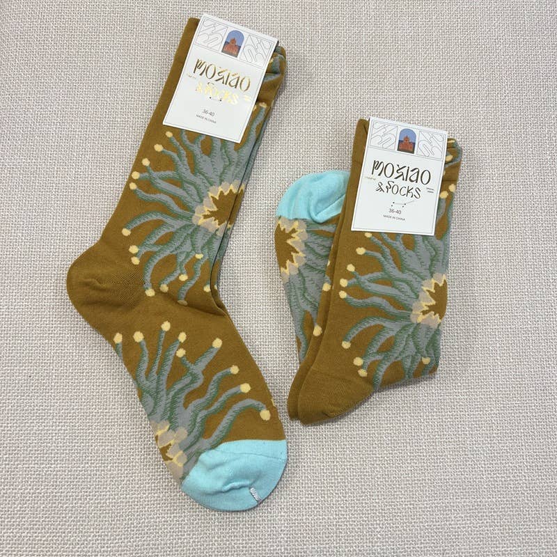 Tourtiwi - Vendita all'ingrosso Calzini - Donna - Calzini alla caviglia con motivo artistico colorato di tulipani e fragole.12