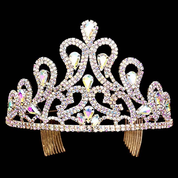 Diadème en strass Top Pear Ameoba Paisley pour la vente par Diacly