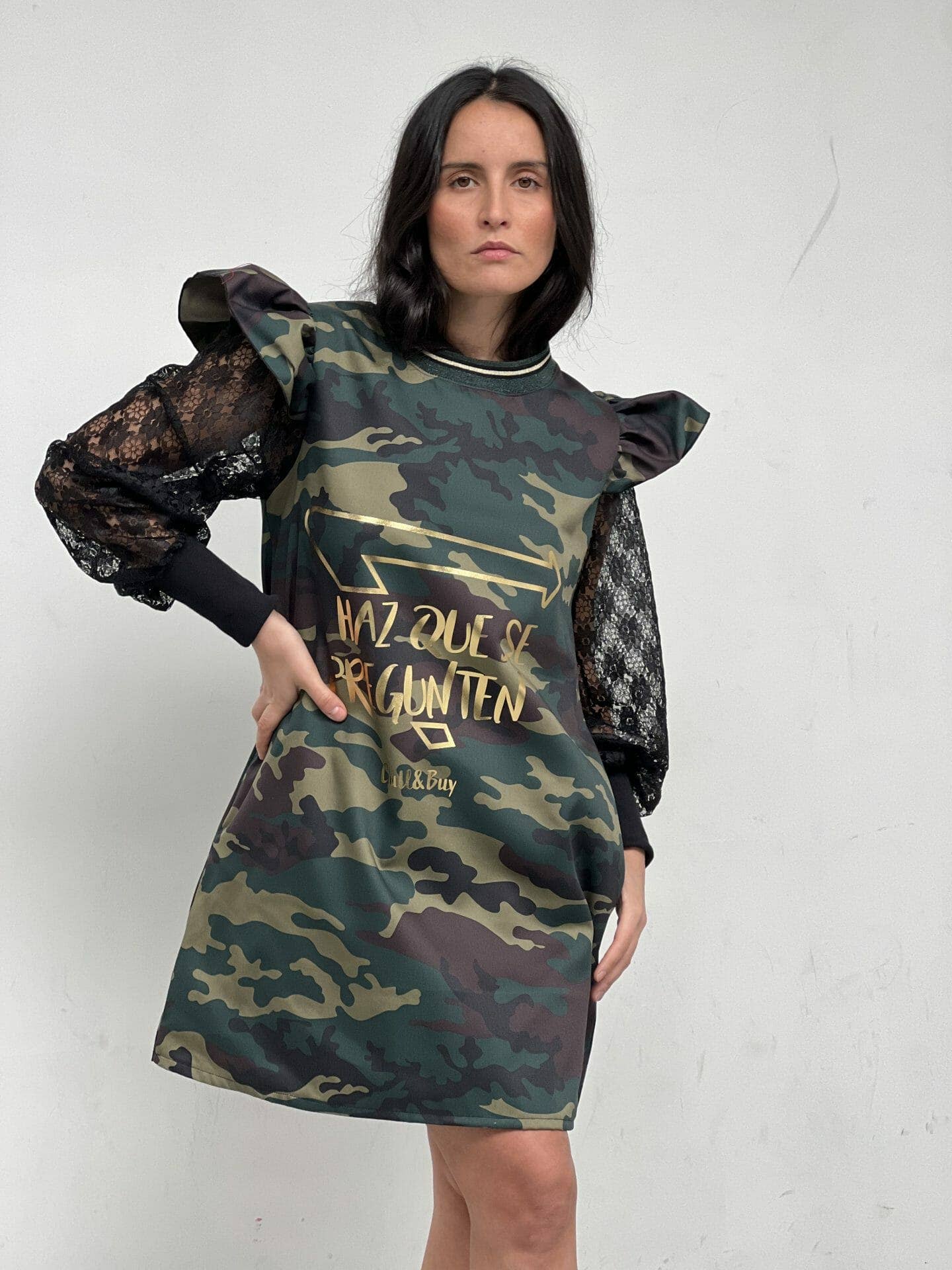 Chill&Buy - Vente Robe – femme - Mini-robe bouffée en dentelle à volants Ask1